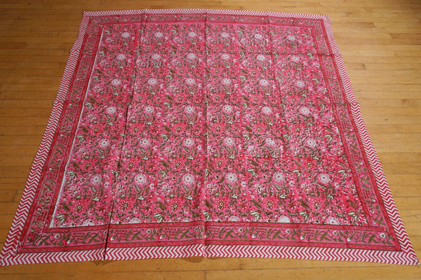 Block Printed Cotton Table Cover - 150 x 150 cms
